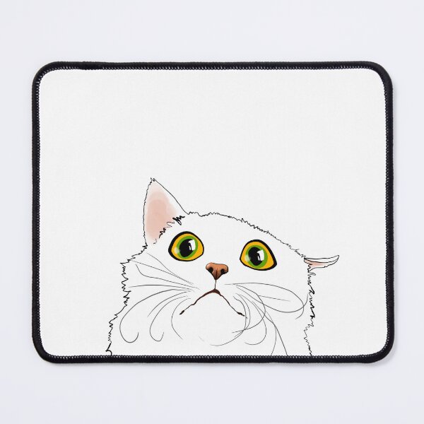 Item preview, Cute Cat with Huge Eyes - Funny Illustration, Amazed, Scared, Humorous Design for Cat Lovers, Gift Ideas and Creative Products designed and sold by Nadja Leutloff.