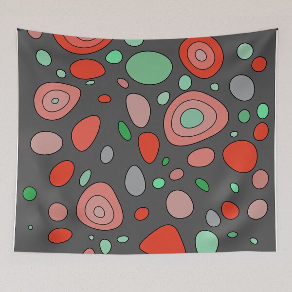 Item preview, Colorful dance of stones- dark grey, yellow,red, turquoise. designed and sold by My-fake-places.