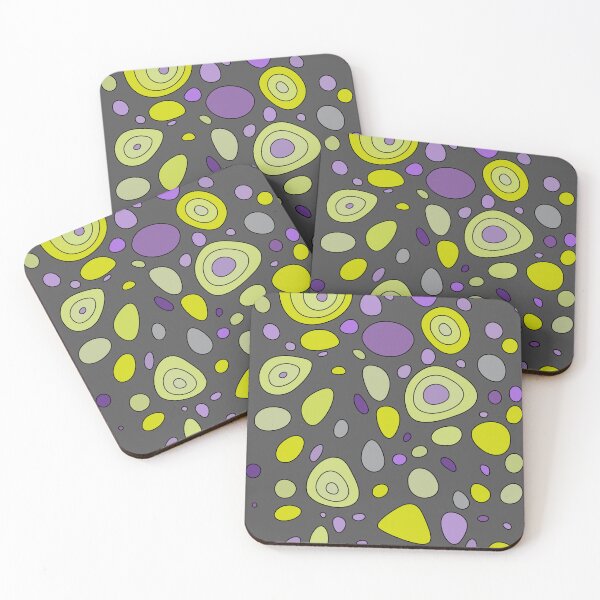Item preview, Colorful dance of stones- dark grey, yellow, purple, green. designed and sold by My-fake-places.