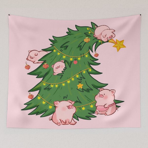 Item preview, Pigs cute funny christmas tree designed and sold by BeebooDesign.