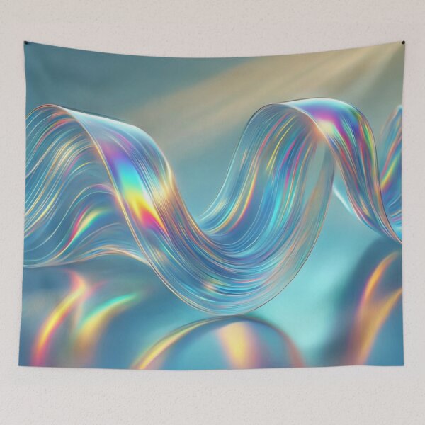 Item preview, Mesmerizing Iridescent Wave: A Symphony of Light and Color, Unique designed and sold by villacreativa.