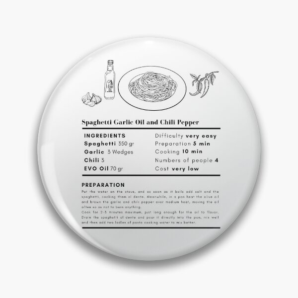 Item preview, Spaghetti Garlic Oil and Chili Pepper Easy Italian Recipe designed and sold by pkk72.