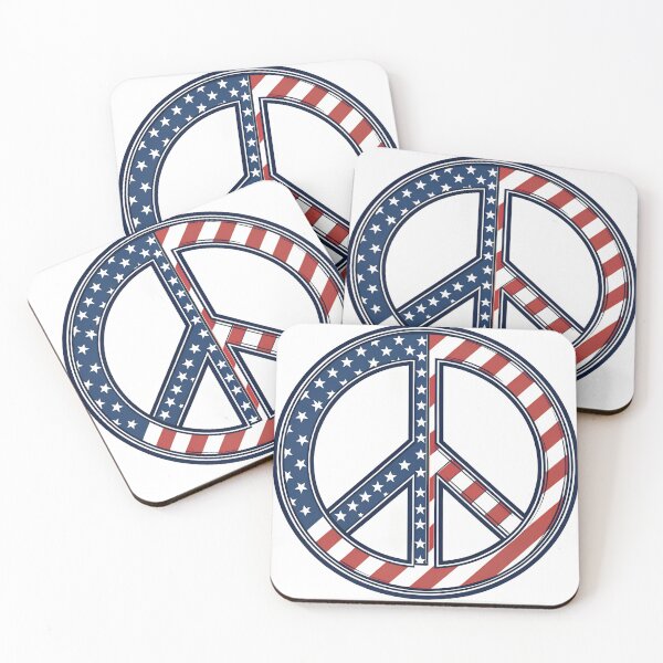 Item preview, United States flag peace symbol on white background for anti-war movement and activism designed and sold by AngelinArts.