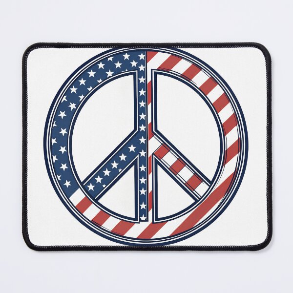Item preview, United States flag peace symbol on white background for anti-war movement and activism designed and sold by AngelinArts.