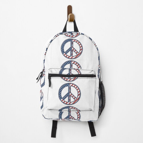 Item preview, United States flag peace symbol on white background for anti-war movement and activism designed and sold by AngelinArts.