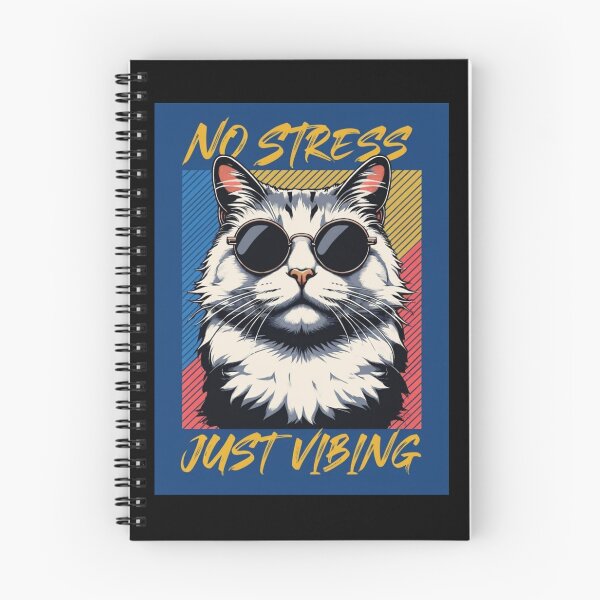 Item preview, No stress Justvibing Cat, Grumpy Morning Cat,Cartoon Cat Frantically Holding Croissant And Milk, MOM I am hungry. designed and sold by Colorful-Garden.