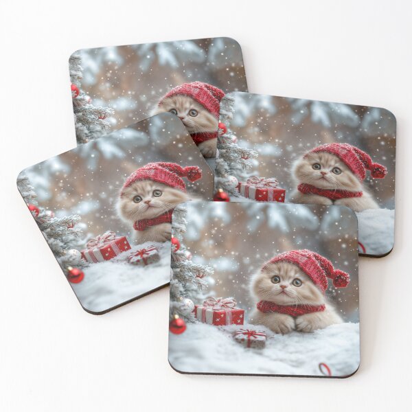 Item preview, Festive kitten with Christmas gifts designed and sold by Pearl67.