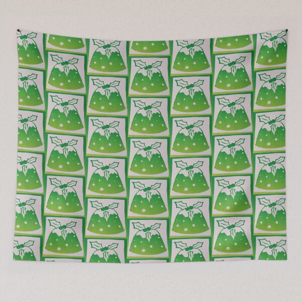 Item preview, Christmas Pudding Linocut Print in Green designed and sold by The Lazy Beach.