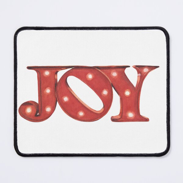 Item preview, JOY Lit-Up Red Distressed Metal Sign in Watercolor designed and sold by Jennifer Broussard Art.