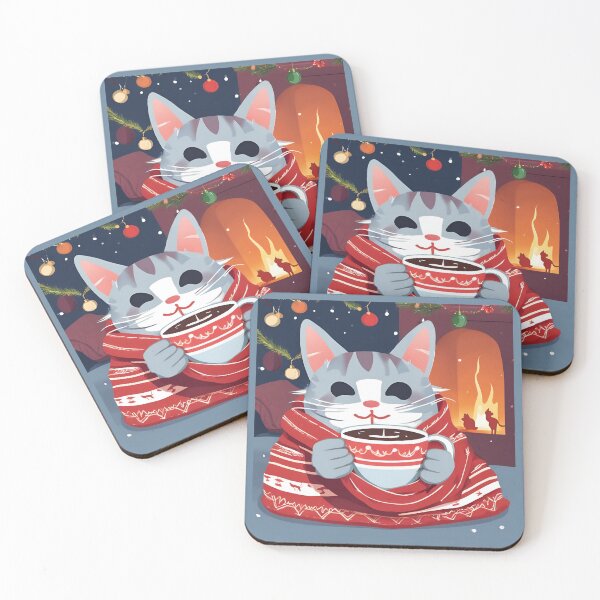 Item preview, CAT CHOCO CHRISTMAS, Christmas Time, Cat Christmas, xmas, Santa, designed and sold by GOLDENGARDENART.