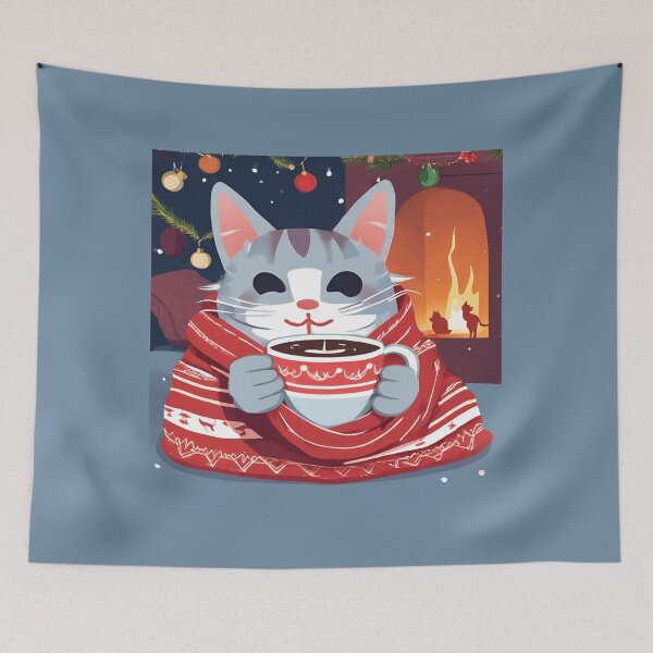 Item preview, CAT CHOCO CHRISTMAS, Christmas Time, Cat Christmas, xmas, Santa, designed and sold by GOLDENGARDENART.