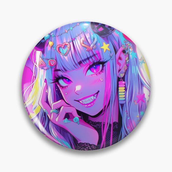 Item preview, Neon Gothic Vampire Anime Girl designed and sold by bubblegoth.