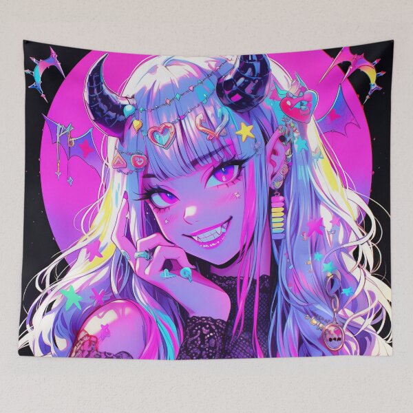 Item preview, Neon Gothic Vampire Anime Girl designed and sold by bubblegoth.