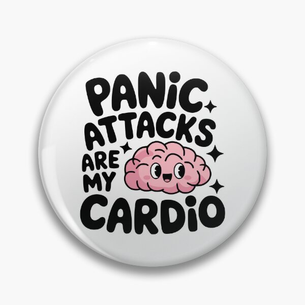 Item preview, Panic Attacks Are My Cardio! Cute Mental health Brain Pun designed and sold by PMCreative.