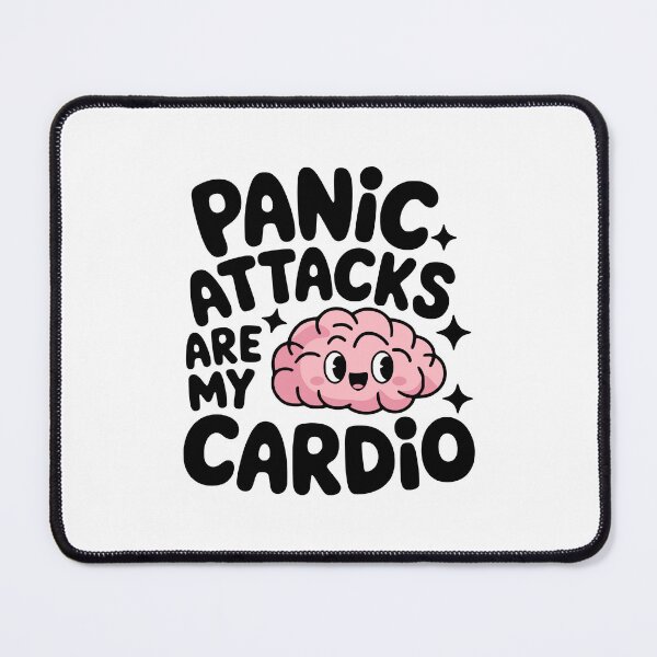 Item preview, Panic Attacks Are My Cardio! Cute Mental health Brain Pun designed and sold by PMCreative.