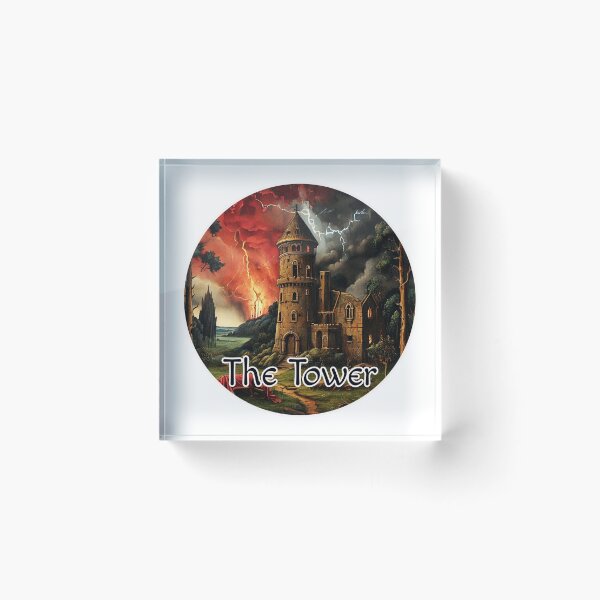 Item preview, Medieval Major Arcana Tarot Cards - The Tower Engulfed by Flames Card designed and sold by Pixel Waite.
