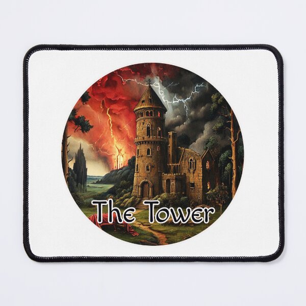 Item preview, Medieval Major Arcana Tarot Cards - The Tower Engulfed by Flames Card designed and sold by Pixel Waite.