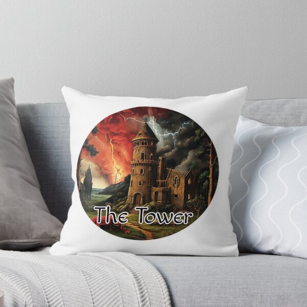 Item preview, Medieval Major Arcana Tarot Cards - The Tower Engulfed by Flames Card designed and sold by Pixel Waite.