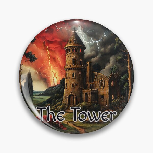 Item preview, Medieval Major Arcana Tarot Cards - The Tower Engulfed by Flames Card designed and sold by Pixel Waite.
