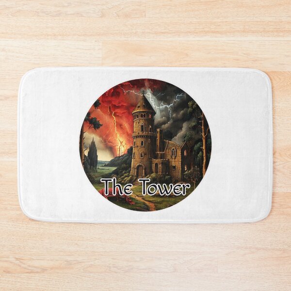 Item preview, Medieval Major Arcana Tarot Cards - The Tower Engulfed by Flames Card designed and sold by Pixel Waite.