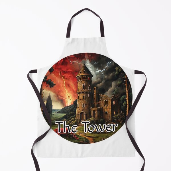 Item preview, Medieval Major Arcana Tarot Cards - The Tower Engulfed by Flames Card designed and sold by Pixel Waite.