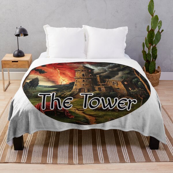 Item preview, Medieval Major Arcana Tarot Cards - The Tower Engulfed by Flames Card designed and sold by Pixel Waite.