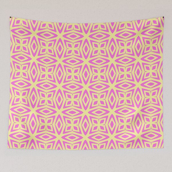 Item preview, Floral Diamonds: Pink and Yellow Fantasy 10 designed and sold by AneissPiaf.