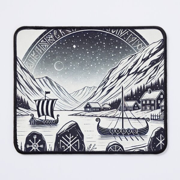 Item preview, Minimalist Viking Village designed and sold by Nordic-Muse.
