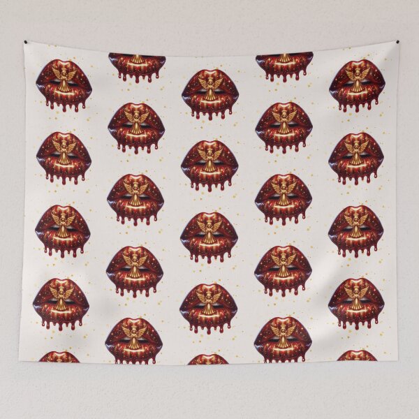 Item preview, Golden Christmas Angel & Glittering Lips Design designed and sold by Margival.