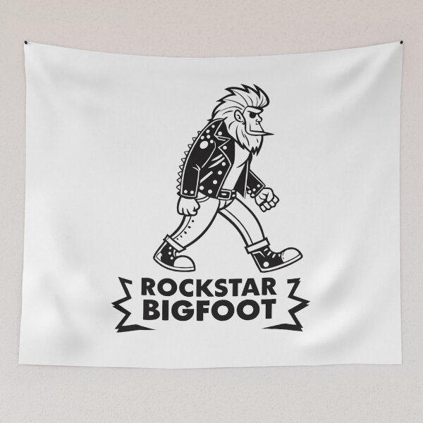 Item preview, Rockstar Bigfoot Design T-Shirt – Funny and Cool Sasquatch Apparel – Mythical Creature Gift Idea – Legendary Bigfoot Fans Must-Have designed and sold by Colorful-Garden.
