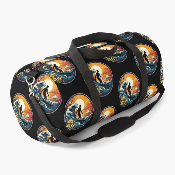 Item preview, Surfer Silhouette at Sunset with Kanagawa Japanese Wave designed and sold by NautiChic.