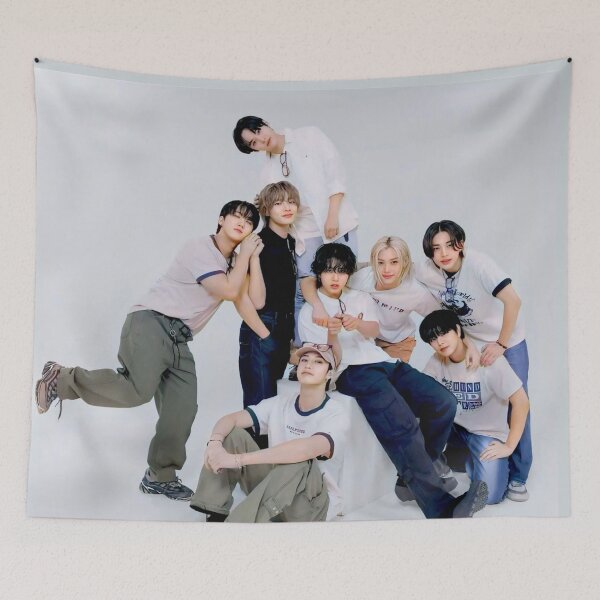 Item preview, Stray Kids ot8 cute heart you make skz stay kpop boy group poster designed and sold by Kpop-Noona.