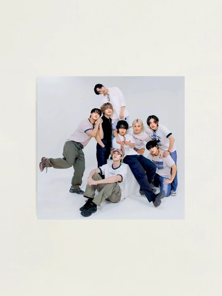 Stray Kids ot8 cute heart you make skz stay kpop boy group poster