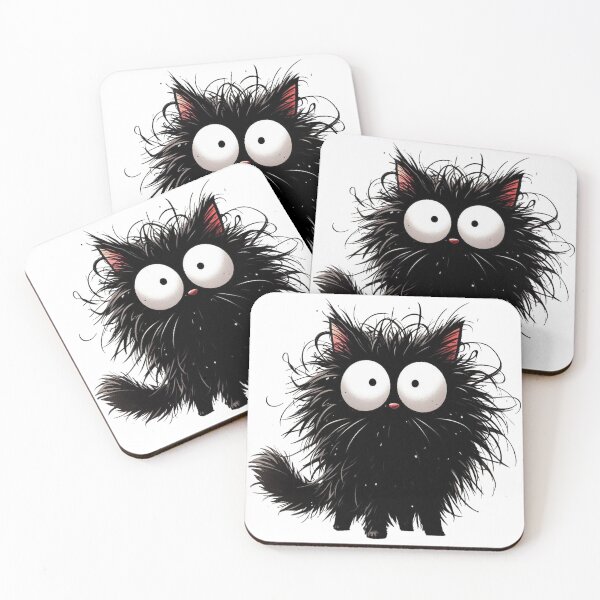 Item preview, Fluffy Black Cat in Shock designed and sold by CeammiShop.