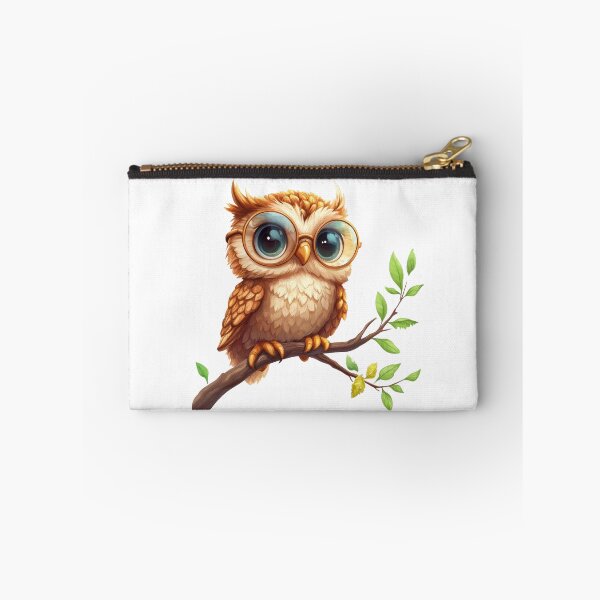 Item preview, Baby Owl with Round Glasses on Tree Branch designed and sold by Enea Kelo.
