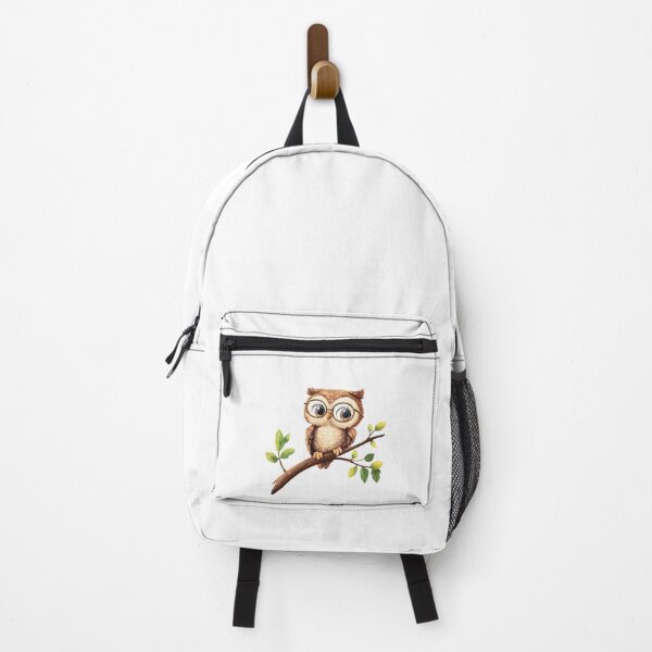 Item preview, Baby Owl with Round Glasses on Tree Branch designed and sold by Enea Kelo.