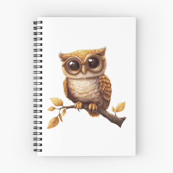 Item preview, Baby Owl with Round Glasses on Tree Branch designed and sold by Enea Kelo.
