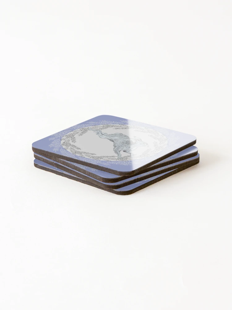 Thumbnail 4 of 5, Coasters (Set of 4), Leaping Rabbit designed and sold by TurquoiseBird.