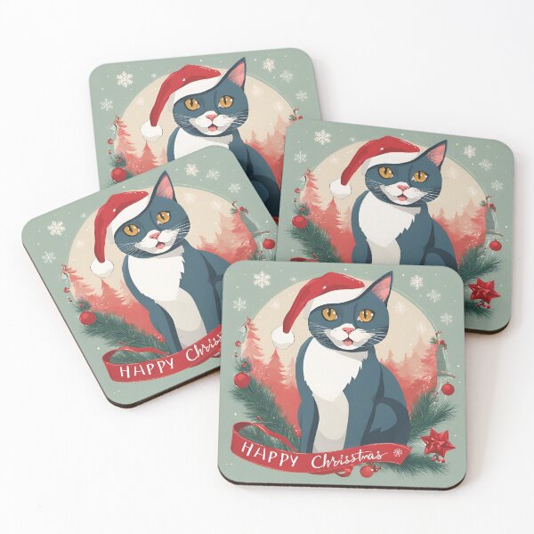 Item preview, SNOW, CHRISTMAS CAT, Christmas Time, Cat Christmas, xmas, Santa, designed and sold by GOLDENGARDENART.