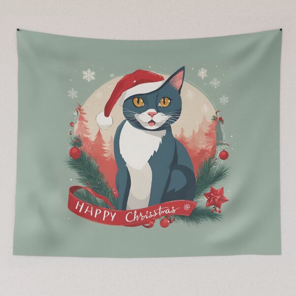 Item preview, SNOW, CHRISTMAS CAT, Christmas Time, Cat Christmas, xmas, Santa, designed and sold by GOLDENGARDENART.