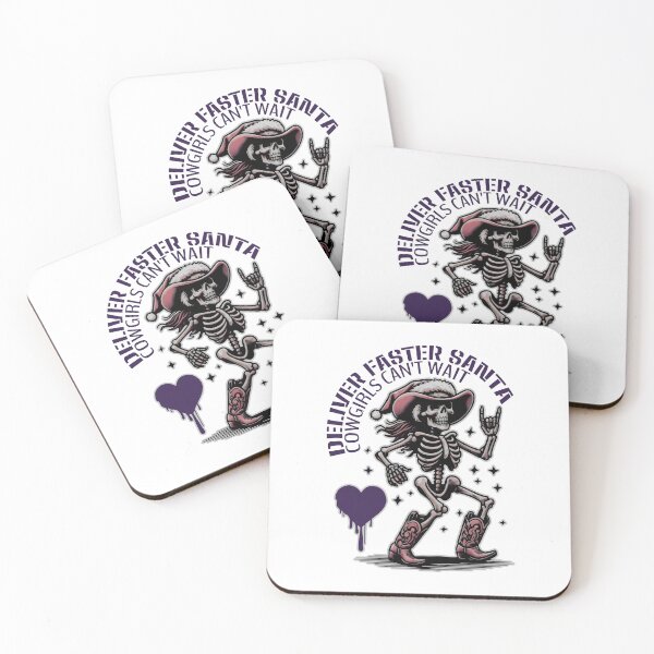 Item preview, Deliver Faster Santa Cowgirls Can't Wait – Rocking Holiday Spirit in Black and White Elegance designed and sold by SplashTastic.
