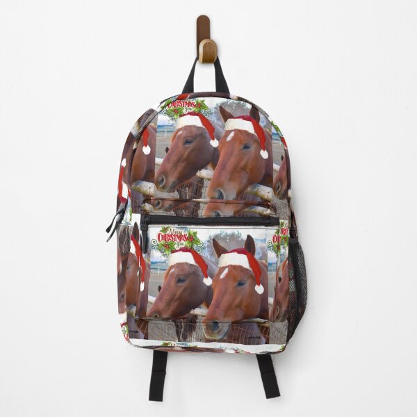Item preview, Pair of Merry Christmas Western Yellowstone Quarter Horsesin with Santa Har Santa Hats designed and sold by Yogibear & Rachelle .