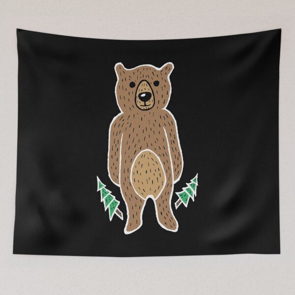 Item preview, Funny & Cute Friendly Brown Bear (Not Text, White Outline) designed and sold by Graograman.
