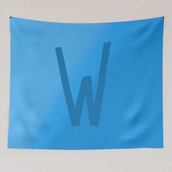 Artikelvorschau, Hellblaues W mit Farbverlauf-Hintergrund entworfen und verkauft von MusicQueen17.