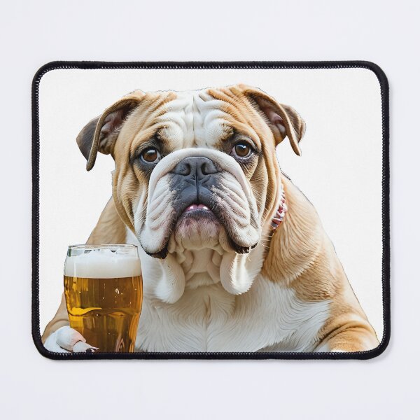 Item preview, Bulldog dog with beer in hand, funny bite designed and sold by Dan9010.
