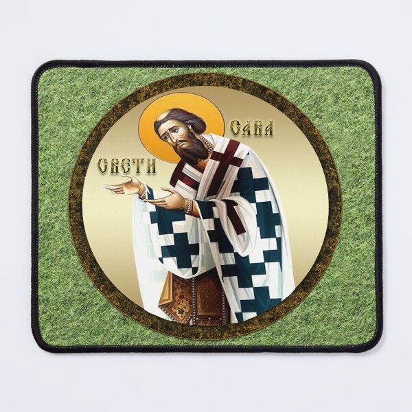 Item preview, Saint Savva, the First Serbian Archbishop Circle icon new 4 designed and sold by ikonesrb.