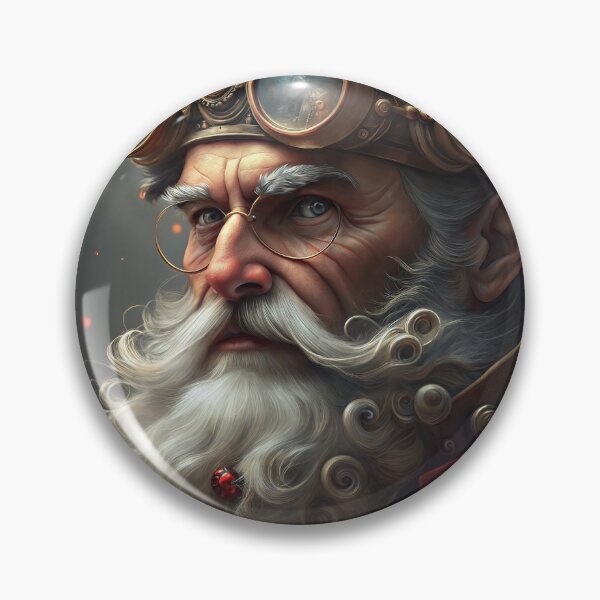 Item preview, Steampunk Santa Claus portrait with glasses and elaborate costume in mystical atmosphere designed and sold by AngelinArts.