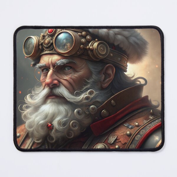 Item preview, Steampunk Santa Claus portrait with glasses and elaborate costume in mystical atmosphere designed and sold by AngelinArts.
