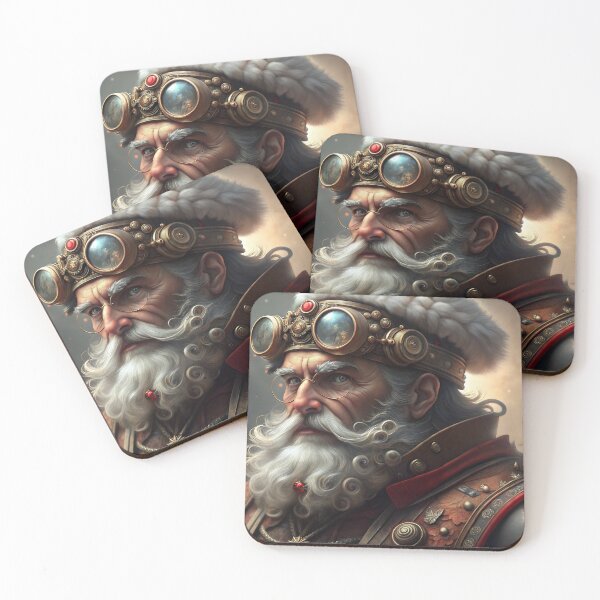 Item preview, Steampunk Santa Claus portrait with glasses and elaborate costume in mystical atmosphere designed and sold by AngelinArts.