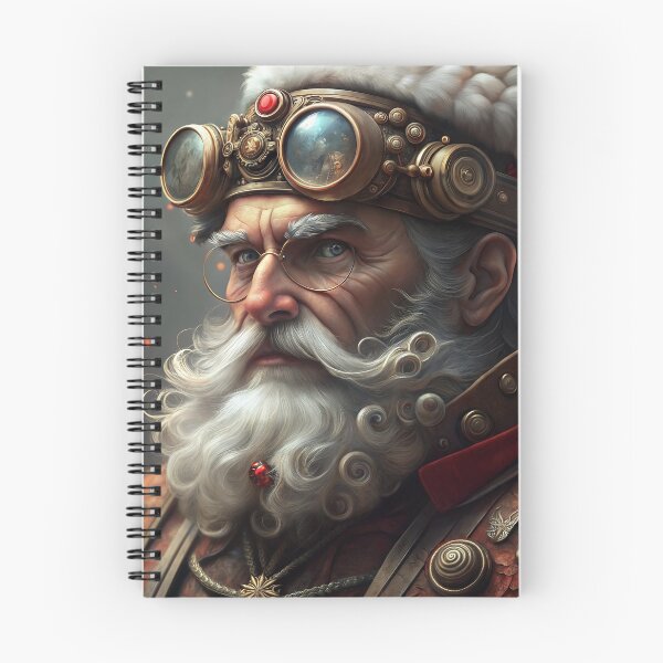 Item preview, Steampunk Santa Claus portrait with glasses and elaborate costume in mystical atmosphere designed and sold by AngelinArts.